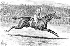 Sainfoin, the Winner of the Derby: the preliminary canter, 1890. Creator: Carl Hentschel