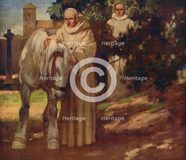 'Saint Columba and the White Horse', 1912. Artist: Unknown.