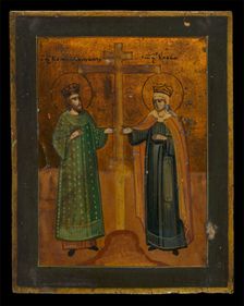 Saint Constantine and Saint Helena with the True Cross, (1850?). Creator: Unknown