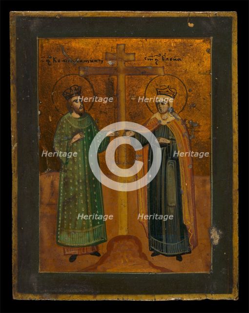 Saint Constantine and Saint Helena with the True Cross, (1850?). Creator: Unknown.