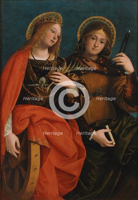 Saint Catherine of Alexandria and Saint Apollonia, before 1519. Creator: Ferrari, Gaudenzio (ca 1477-1546).