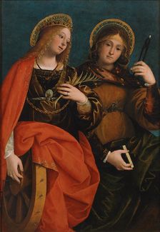 Saint Catherine of Alexandria and Saint Apollonia, before 1519. Creator: Ferrari, Gaudenzio (ca 1477-1546)
