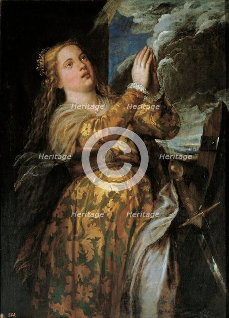 Saint Catherine of Alexandria, c1560. Creator: Titian.