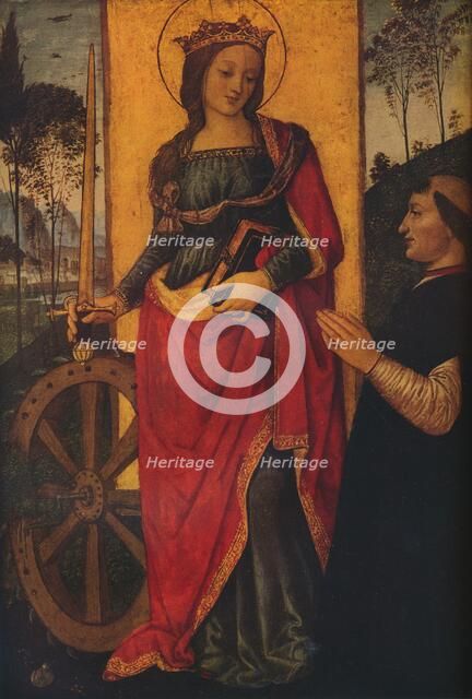 'Saint Catherine of Alexandria with a Donor', c1480. Artist: Bernardino Pinturicchio.