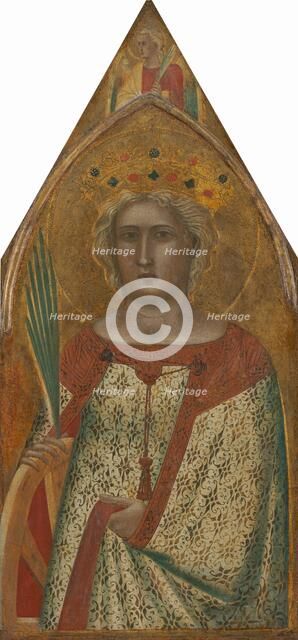 Saint Catherine of Alexandria, with an Angel [right panel], probably 1340. Creator: Pietro Lorenzetti.