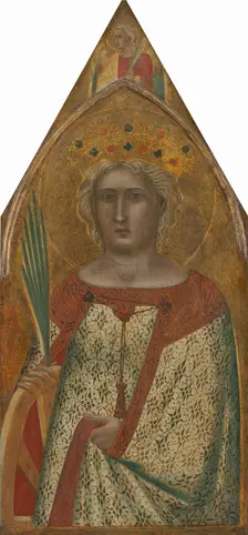 Saint Catherine of Alexandria, with an Angel [right panel], probably 1340. Creator: Pietro Lorenzetti