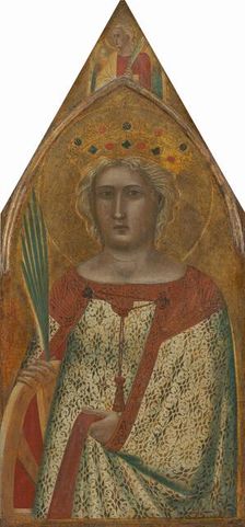 Saint Catherine of Alexandria, with an Angel [right panel], probably 1340. Creator: Pietro Lorenzetti