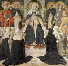 Saint Catherine of Siena as Spiritual Mother of the Second and Third Orders of Saint Dominic, c1499. Creator: Rosselli, Cosimo di Lorenzo (1439-1507)