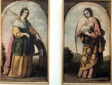 Saint Catherine and Saint Agnes oil by Francisco de Zurbaran