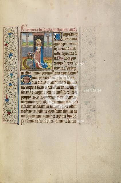 Saint Catherine; Arenberg Hours, early 1460s. Creator: Workshop of Willem Vrelant.