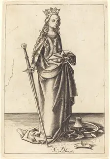 Saint Catherine, c. 1480/1490. Creator: Israhel van Meckenem