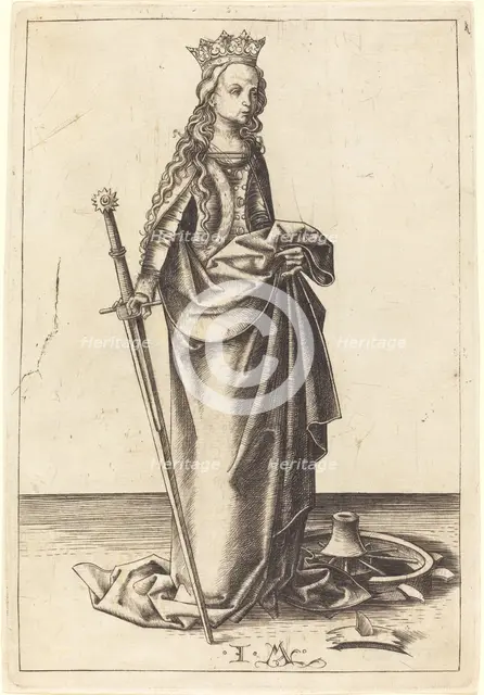 Saint Catherine, c. 1480/1490. Creator: Israhel van Meckenem.