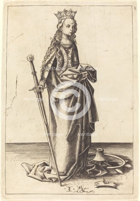 Saint Catherine, c. 1480/1490. Creator: Israhel van Meckenem.