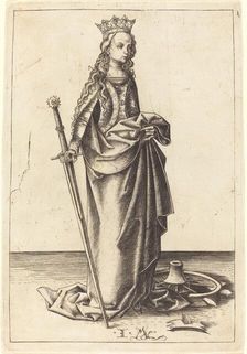 Saint Catherine, c. 1480/1490. Creator: Israhel van Meckenem