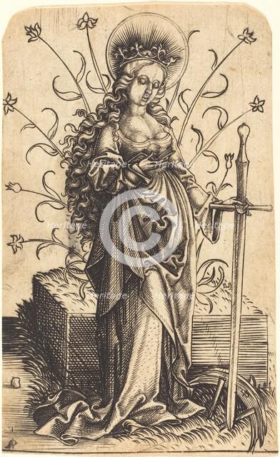 Saint Catherine, c. 1500. Creator: Master P. W. of Cologne.