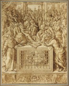 Saint Catherine Disputing with the Philosophers, 1562/63. Creator: Livio Agresti da Forlì