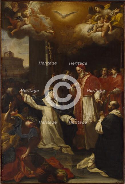 Saint Catherine Imploring Pope Gregory XI to Return from Avignon to Rome. Creator: Benefial, Marco (1684-1764).