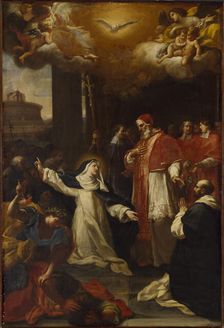 Saint Catherine Imploring Pope Gregory XI to Return from Avignon to Rome. Creator: Benefial, Marco (1684-1764)