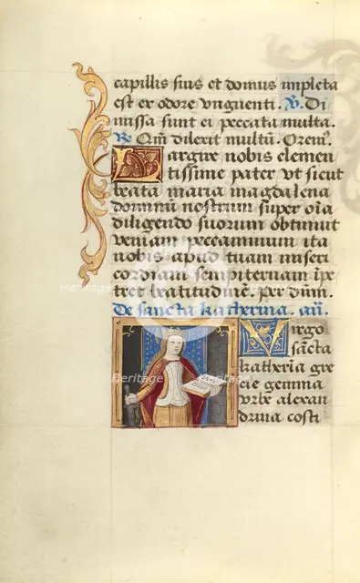 Saint Catherine; Poncher Hours, about 1500. Creator: Master of Jacques de Besancon.