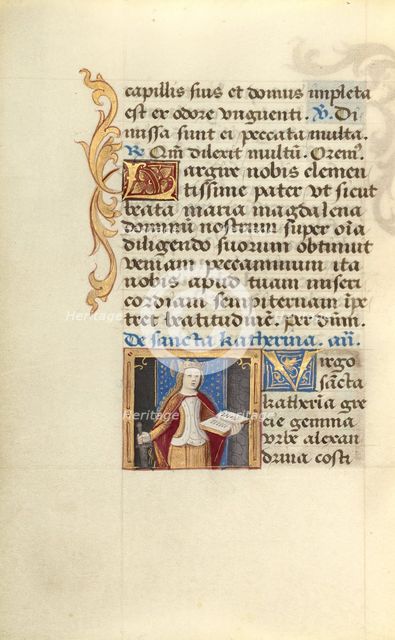 Saint Catherine; Poncher Hours, about 1500. Creator: Master of Jacques de Besancon.
