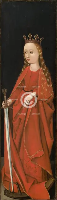 Saint Catherine [right wing exterior], c. 1480/1490. Creator: Master of the Starck Triptych.