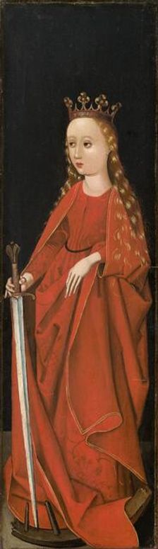 Saint Catherine [right wing exterior], c. 1480/1490. Creator: Master of the Starck Triptych
