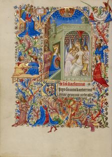 Saint Catherine Tended by Angels; Book of Hours, about 1420. Creator: Spitz Master