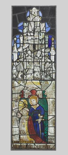 Saint Catherine with a Kneeling Male Donor, 1400s. Creator: Unknown