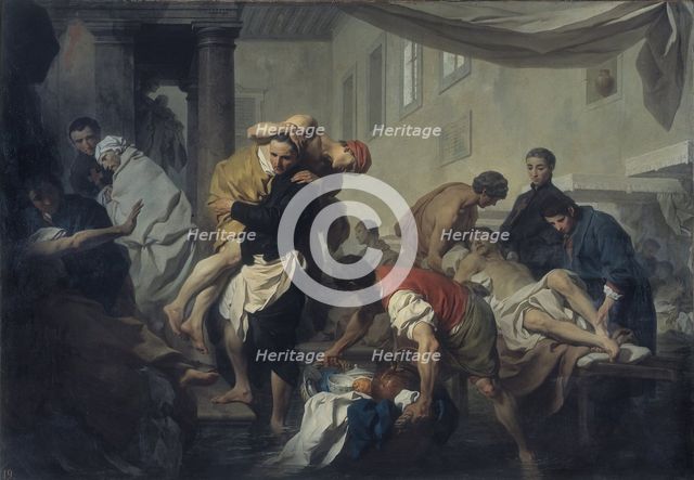 Saint Camillus de Lellis saves the sick of the Ospedale di Santo Spirito in Sassia during the floodi