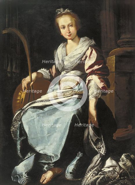 Saint Cecilia, 1625. Creator: Workshop of Bernardo Strozzi.