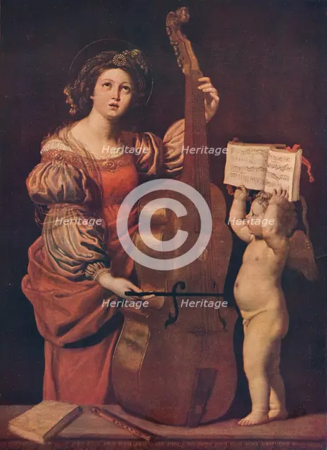 'Saint Cecilia with an angel holding a musical score', 1617-1618. Artist: Domenichino.