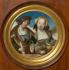 Saint Cecilia and Saint Valerian, c. 1520. Creator: Engebrechtsz., Cornelis (ca. 1462-1527)