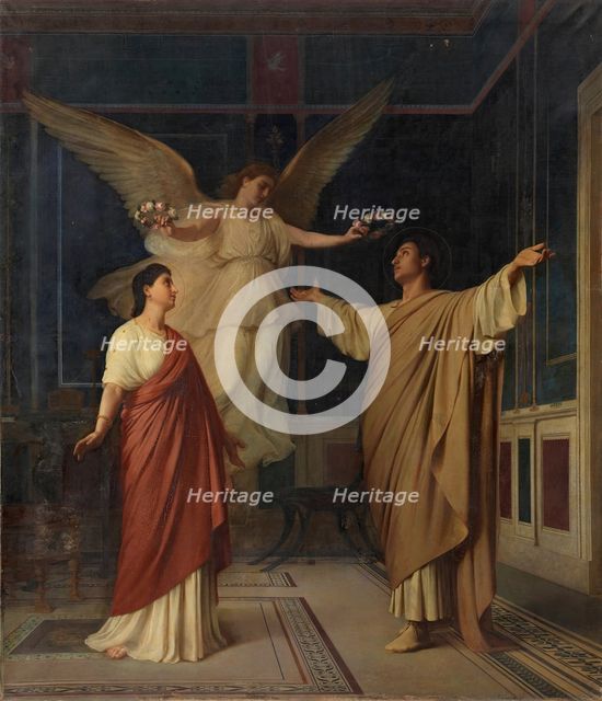 Saint Cecilia and Saint Valerian, c1866. Creator: Alejo Vera Estaca.