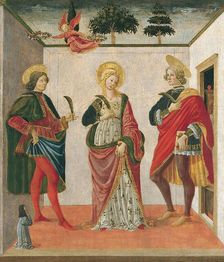 Saint Cecilia between Saint Valerian and Saint Tiburtius with a Donor, 1470. Creator: Francesco Botticini