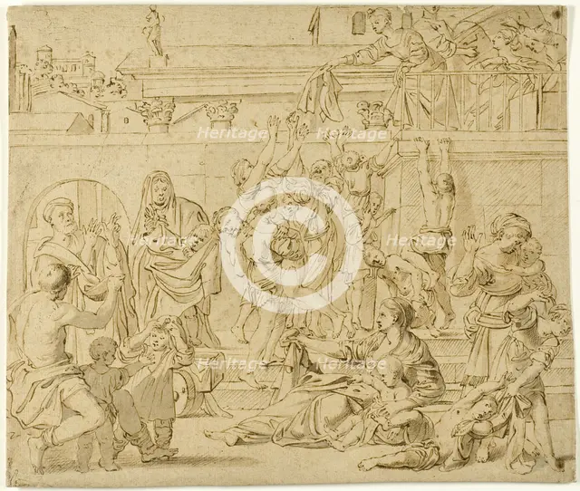 Saint Cecilia Distributing Alms to the Poor, after 1615. Creator: Domenichino.