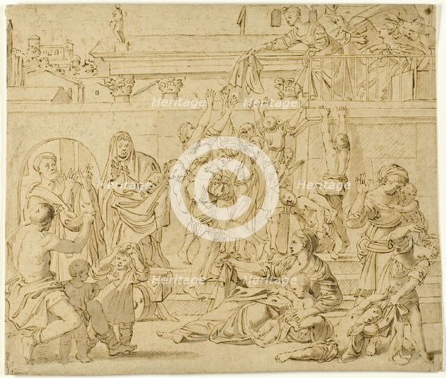 Saint Cecilia Distributing Alms to the Poor, after 1615. Creator: Domenichino.