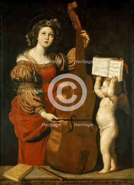 Saint Cecilia Playing the Viol, c. 1616-1617. Creator: Domenichino (1581-1641).