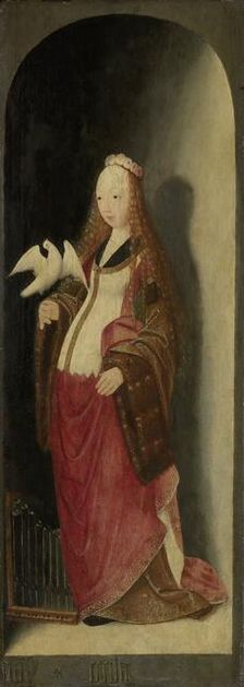 Saint Cecilia, right wing of a triptych, 1490-1500. Creator: Master of Brunswick