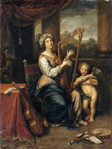 Saint Cecilia sings the praises of the Lord , 1691. Creator: Mignard, Pierre (1612-1695)