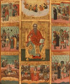 Saint Charalampe and scenes from his life, between 1700 and 1800. Creator: Greek School