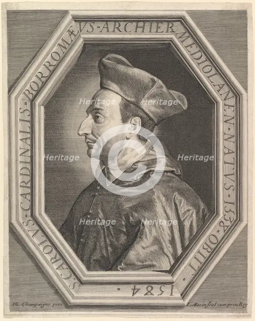 Saint Charles Borromee, cardinal et archeveque de Milan. Creator: Jean Morin.