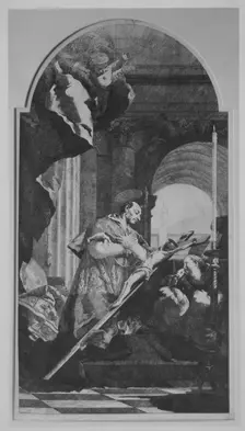 Saint Charles Borromeo Venerating the Crucifix, ca. 1770. Creators: Lorenzo Tiepolo, Giovanni Battista Tiepolo