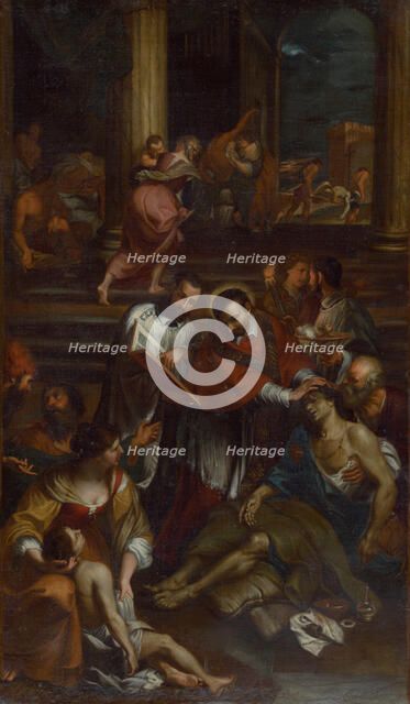 Saint Charles Borromeo among Plague Victims , Second Half of the 17th cen.. Creator: Bonatti, Giovanni (1635-1681).