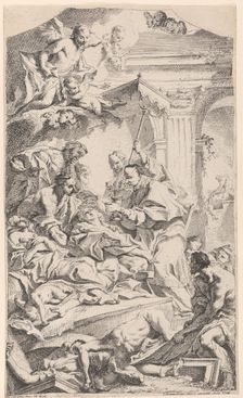 Saint Charles giving communion to the plague-stricken, 1725-75. Creator: Carlo Innocenzo Carloni