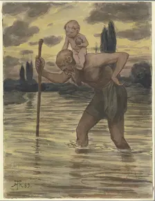 Saint Christopher, 1889. Creator: Hans Thoma