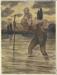 Saint Christopher, 1889. Creator: Hans Thoma