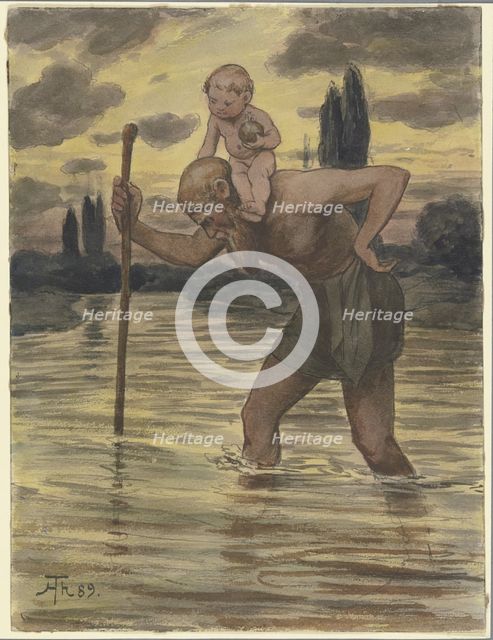Saint Christopher, 1889. Creator: Hans Thoma.