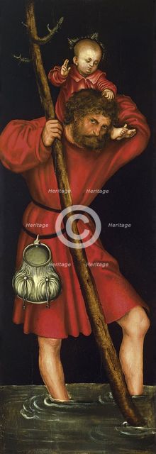 Saint Christopher, ca 1514. Artist: Cranach, Lucas, the Elder (1472-1553)
