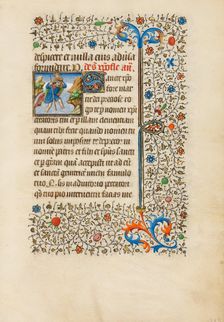 Saint Christopher Carrying the Christ Child; Book of Hours, about 1440-1450. Creator: Workshop of the Bedford Master