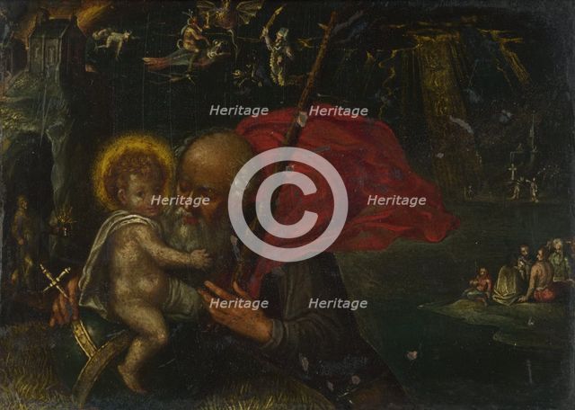 Saint Christopher carrying the Infant Christ, 17th century. Artist: German master  